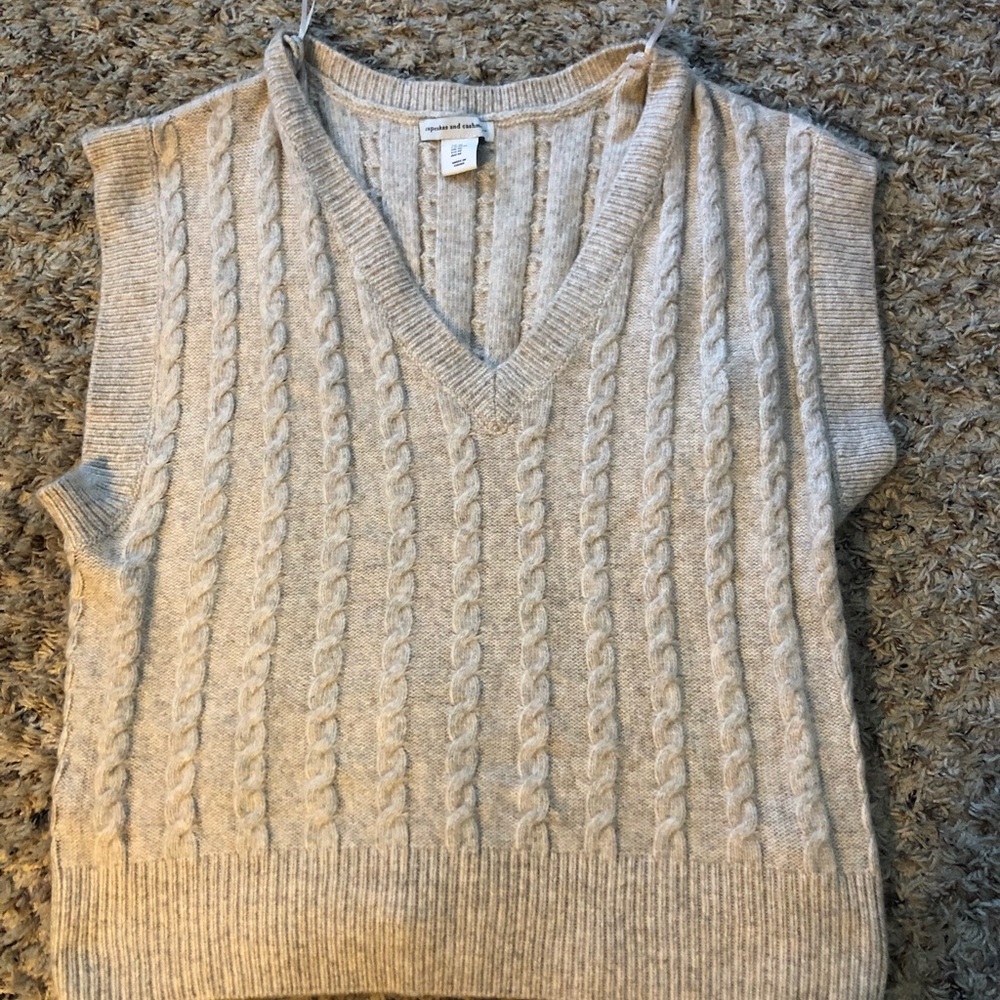 Cream knitted tank top